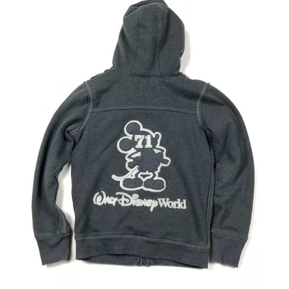 Walt Disney World Sherpa Embroidered Gray  sweatshirt Women’s  S EUC full zip - Picture 2 of 8